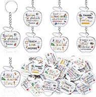 24 Pcs Teacher Appreciation Gifts in Bulk Acrylic Teacher Keychains Thank You Gifts Graduation Prese
