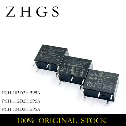 5PCS PCH-105D2H PCH-112D2H PCH-124D2H PCH 105 112 124 D2H 5V 12V 24V 5PIN 3A RELAY
