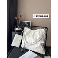 Chanel Chanel 22bag Garbage Bag 22 Small Bag Black Gold Leather Hobo