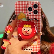 oppo reno 11f 5g casing oppo reno 12 pro 5g casing Red Plaid Apple Girl Film Hard Shell Suitable for
