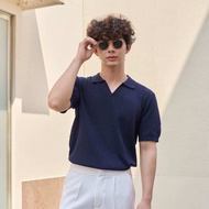 SLURBOYY Buttonless Premium Polo เสื้อโปโลไหมพรมพรีเมี่ยม ไร้กระดุม คอวี (SB0827)