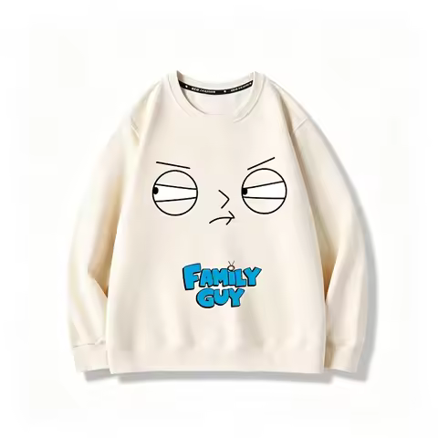 Unisex Family Guy Inspired Crewneck Sweatshirt 3D Print Stewie Face Graphic Long Sleeve Casual Coupl