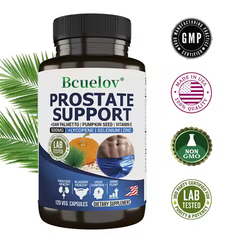 Men's Prostate and Bladder Support Capsules - Saw Palmetto, Lycopene, Pumpkin, Selenium - Reduces Ur