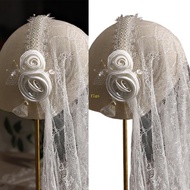 flgo Delicate Bride Single Layer Veil Headpieces with Pearl Headbands Wedding Party Bride Veil Festi