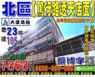 北區法拍屋，【篤行路透天店面】，近中華路夜市商圈，全聯五權店，地址：台中市北區篤行路71號，48年屋/朝東北/地23坪/