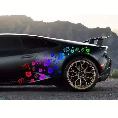 Night Sports Car Sticker Letter Print Glitter Self-adhesive Decal Decoration
