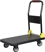 Platform Hand Truck Foldable Push Hand Cart for Loading and Storage Platform Truck Trolley with 360 Degree Swivel Wheels Large Loading Capacity Flatbed Cart Warm as ever