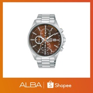 ALBA Philippines AM3941X1 Brown Dial Stainless Steel Strap Men's Chronograph Watch 43mm