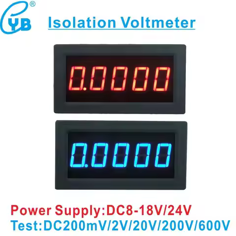 YB5145Bi LED Digital Voltmeter DC 200mV 2V 20V 100V Isolation Power DC 8-18V 24V Voltage Meter Volt 