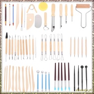 [S D K G] 61PCS Ceramic Clay Tools Set Polymer Clay Tools Pottery Tools Set Wooden Pottery Sculpting