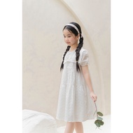 Leah - Leah babydoll baby girl Dress designed with rough embroidery and lovely lace collar for child