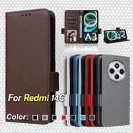 For Xiaomi Redmi 14C 13C Redmi14C Redmi13C Red mi 4G 5G Flip Leather Phone Case Card Slot wallet Bra