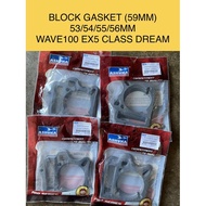 EX5 DREAM BLOCK GASKET 53MM 54MM 55MM 56MM (59MM) ASHUKA FOR EX5 DREAM WAVE100 EX5 CLASS