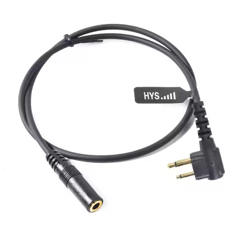 Radio Earpiece Adapter 2 Pin to 3.5mm Transfer Cable Female Audio Headset Compatible with Motorola C