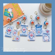 [YEEN] Doraemon Card Holder Retractable Card Holder Bag Charm Anti-Lost Student Meal Card Protective Case Access Control Card Bus MRT Card Holder ABS ID Holder Keychain Easy Pull Buckle Card Holder