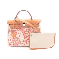【二手】愛馬仕 Herbag Zip PM Pegasus Pop 2WAY 手提包 米白色/NATURAL帆布皮革 Herbag Zip PM Pegasus Pop 米白色/NATURAL