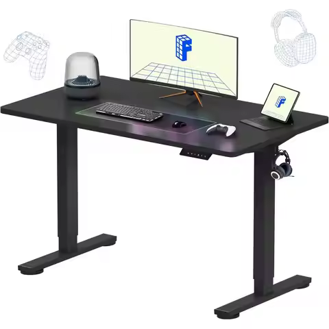 48x24 Inch Electric Adjustable Height Desk, Black, for Home Office and Multi-Monitor Setups, Easy As