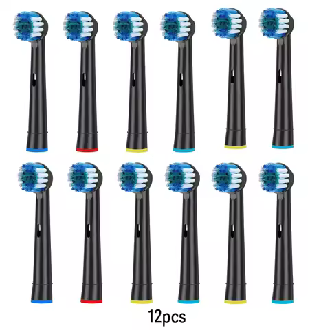12PCS Black Replacement Brush Heads For Oral B Electric Toothbrush Advance Power Vitality Precision 