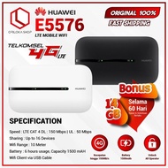 Termurah Modem Mifi Wifi Huawei E5576 4G Free Telkomsel 14GB -