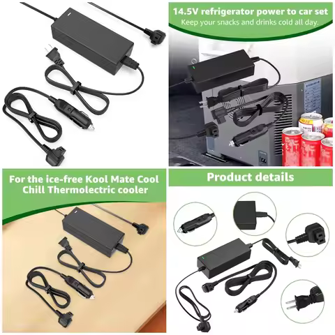 AC/DC Car Refrigerator Power Cord for 12V/24V Portable Fridge Compatible with Alpicool, Bodega, Euho