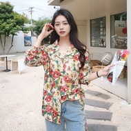 80s Hong Kong Style Retro Floral Blouse - Nostalgic Fashion