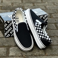 Erons Slip On Side Checkerboard Black white SHOES