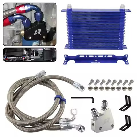 Upgrade Your Chevrolet & Cadillac! AN10 Blue 10/13/15 Row Oil Cooler Kit for Corvette C5/C6/C7, CTS-