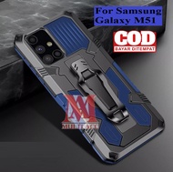 Case Untuk SAMSUNG GALAXY M51 Case Standing Back Klip Hard Case Robot Clip Case Rugged Armor Hard SA