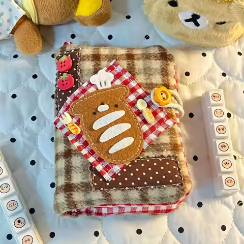 Baking Bread Puppy Hand Ledger Cute M5 Loose-leaf Handmade Shell Book Jacket High-value Hand Ledger 