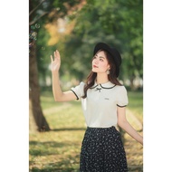 Bazzi design lotus collar T-shirt with bow - Real photo taken by myself