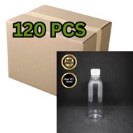 (120pcs) 250ml Empty PET transparent clear plastic water bottle flip cap botol plastik kosong air mi