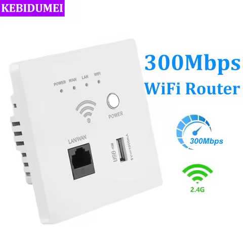300Mbps Wireless WiFi Router 2.4Ghz Wireless WiFi Socket RJ45 AP Relay Smart USB Socket 220V Power E