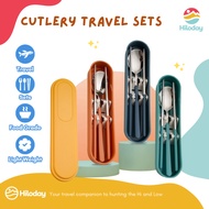 HILODAY Travel Cutlery Set Spoon Fork Chopsticks Cutlery