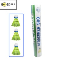 Aerosensa Badminton Plastic Green Shuttlecock 12pcs