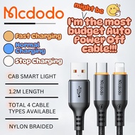 Mcdodo Auto Power Off with Cab Smart Breathing Light Display 100W 6A 36W 3A Data Cable USB A C CA 05
