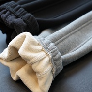 Pick up a Wave of WelfareThick Lamb Wool High Waist Elastic Straight Cuffed Cuffed Casual Sweatpants