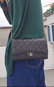 Chanel 黑色菱格紋 Wallet on Chain WOC