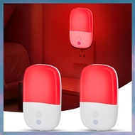 [hotkeystore.] US Plug LED Night Light, 2 Pack 670nm Red Light for Sleep with Dusk to Dawn Sensor, R