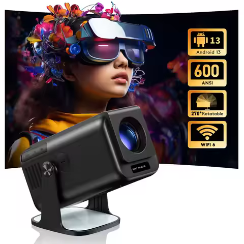 Portable 1080P HD and 4K HY500 Projector Supported Android System Projector with Wireless Screen Mir