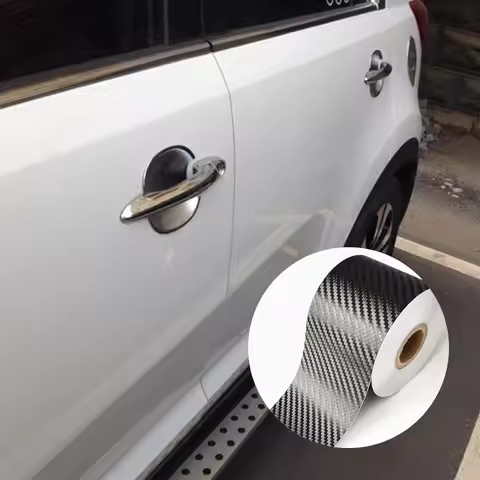 DIY Nano 3D Carbon Fiber Car Sticker Door Sill Protective Strip Bumper Tape Motorcycle Bicycle Water