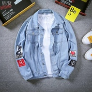 △Fashion Jaket Lelaki Korean Version Men Denim Jacket  Student Jeans Outwear 2023