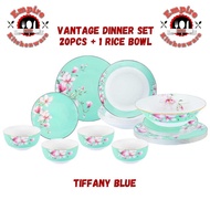 Vantage Dinner Set 20pcs Fine Porcelain Tiffany Blue Magnolia