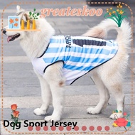 GREATESKOO Dog Vest, Stripe Breathable Dog Sport Jersey, Summer 4XL/5XL/6XL Large Medium Pet Clothes Apparel