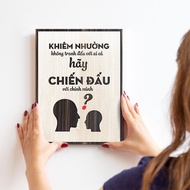 Tranh treo tường gỗ slogan tạo động lực trang trí văn phòng làm việc công ty 20x27cm