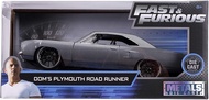 JADATOYS 1:24 Fast and Furious Diecast Car DOM's PLYMOUTH ROAD RUNNER GRAY [Parallel Import]