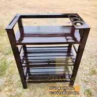 CR.W ชั้นวางอเนกประสงค์ไม้สัก เคาน์เตอร์ห้องครัวไม้สัก 80*40*100 ซม. (ระหว่างชั้น30ซม.) มีช่องเสียบม