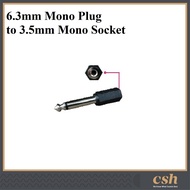 62/C 6.3mm Mono Plug to 3.5mm Mono Socket