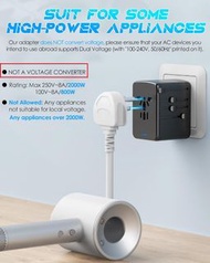 4 USB 和 Type-C + 35W PD 智慧型 USB 充電器電源插頭插座帶 LED 訊號便攜式通用旅行適配器  4 USB and Type-C + 35W PD Smart USB Cha