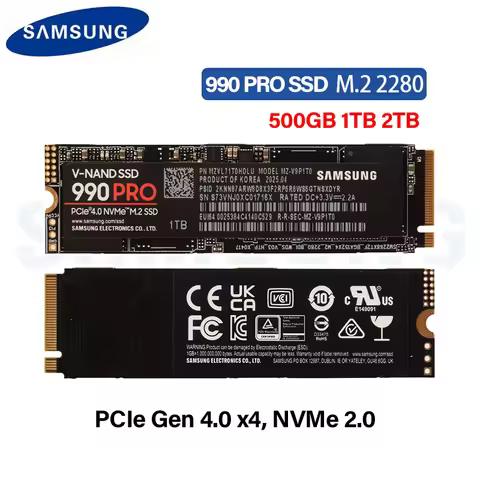 Samsung 990 Pro SSD 500GB 1TB 2TB Internal Solid State Drive Hard Disk NVMe M.2 2280 TLC PCIe Gen 4.