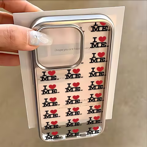 Creative Heart-shaped Design Electroplated Phone Case For iPhone 17 AIR 16E 15 14 13 12 11 Pro MAX X